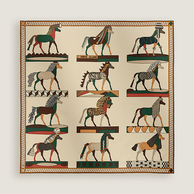 A Toute Allure scarf 90 - Beige | Hermès Mainland China